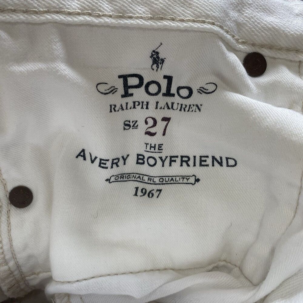 Polo Ralph Lauren Womens Avery Boyfriend Crop Paint Splatter Jeans Sz 27 White - Picture 9 of 14